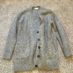 J. Crew women’s size small grey relaxed v neck cardigan in brushed yarn